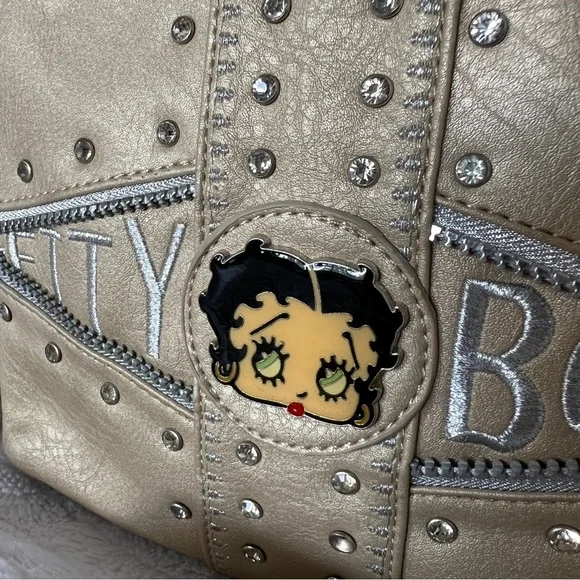 Betty Boop Crossbody Bag Gold Jewel-Studded - Picture 2 of 8